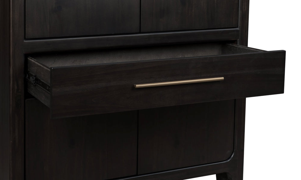Zamba Four Door One Drawer Acacia Bar Cabinet in Jaguar