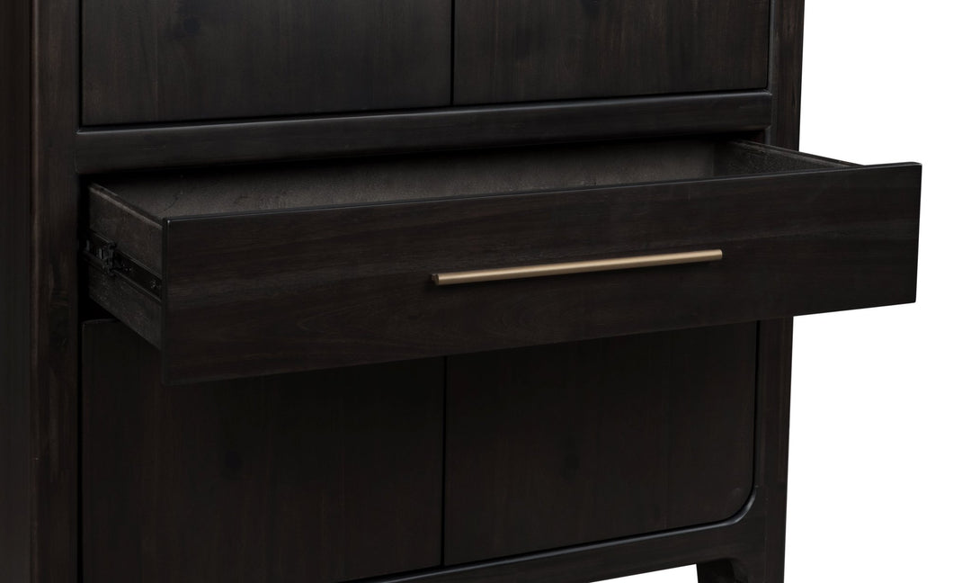 Zamba Four Door One Drawer Acacia Bar Cabinet in Jaguar Sideboard modern furniture Contempo Furniture