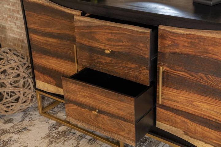 Zara - 2 - Door Wood Accent Storage Cabinet - Black Walnut Accent Cabinet modern furniture Contempo Furniture