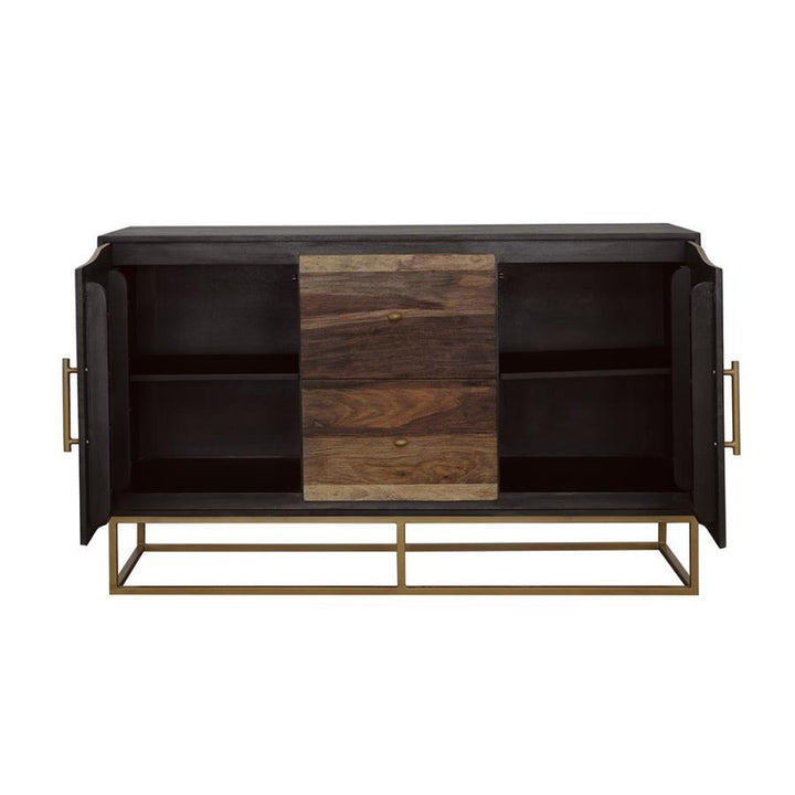 Zara - 2 - Door Wood Accent Storage Cabinet - Black Walnut Accent Cabinet modern furniture Contempo Furniture