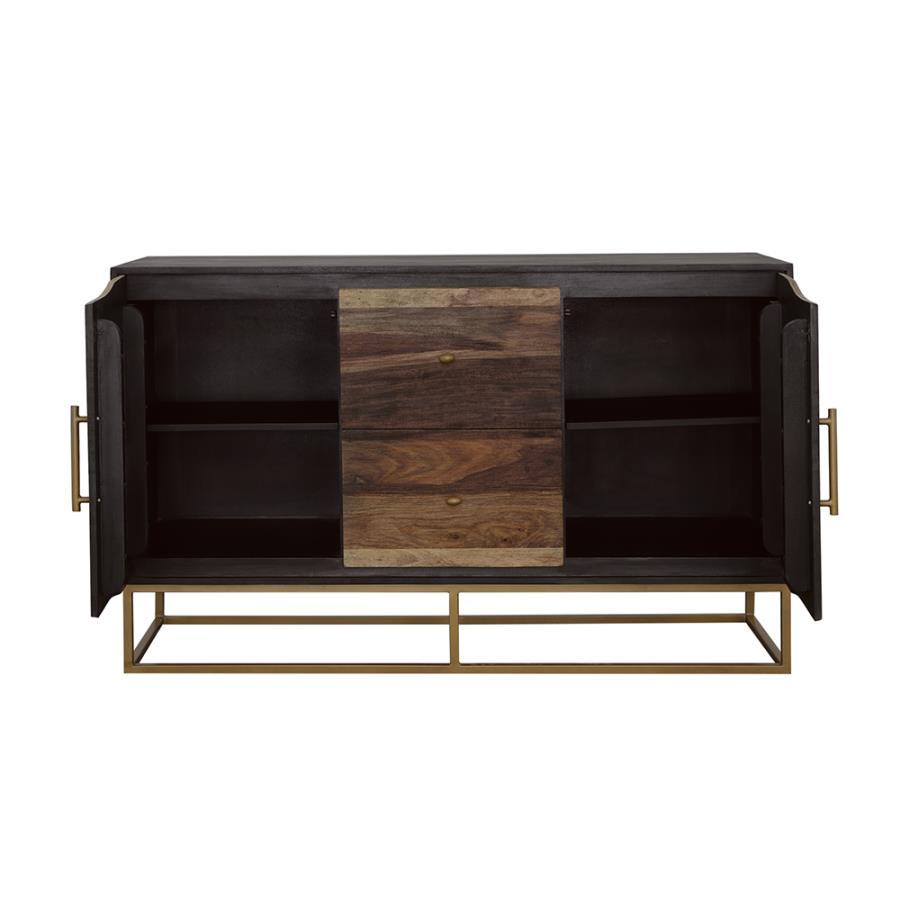 Zara - 2 - Door Wood Accent Storage Cabinet - Black Walnut Accent Cabinet modern furniture Contempo Furniture