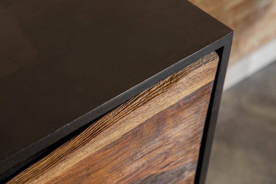 Zara - 2 - Door Wood Accent Storage Cabinet - Black Walnut Accent Cabinet modern furniture Contempo Furniture