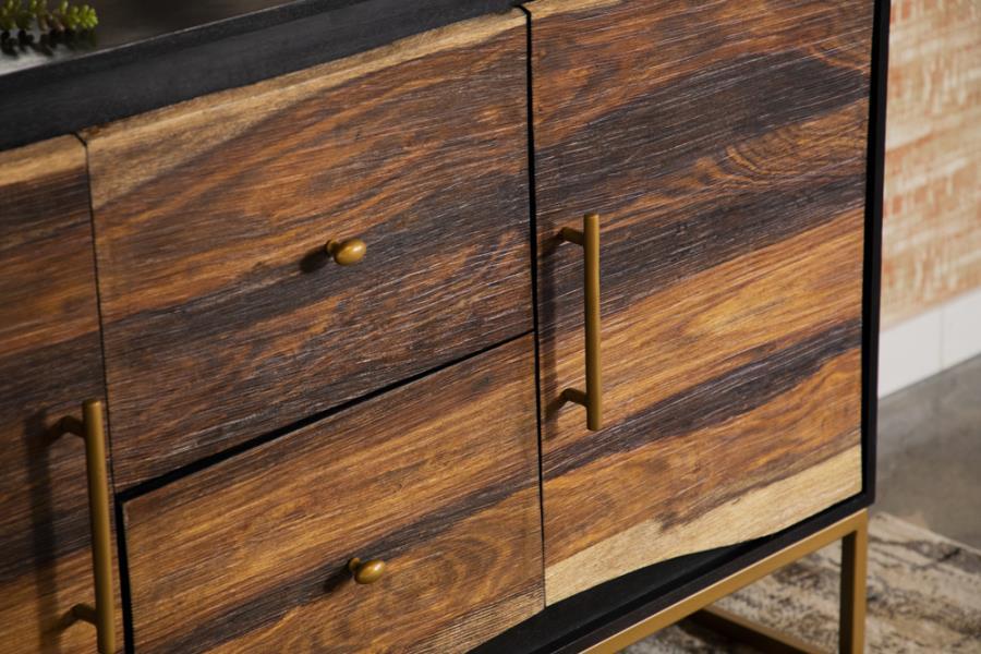 Zara - 2 - Door Wood Accent Storage Cabinet - Black Walnut Accent Cabinet modern furniture Contempo Furniture
