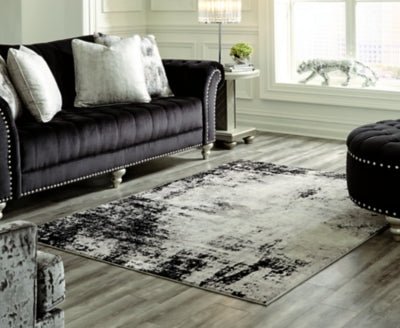 Zekeman 7'10" x 10' Rug - Black Accent Rug modern furniture Contempo Furniture