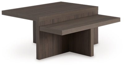 Zendex Table (Set of 2) - Dark Brown Coffee Table Set modern furniture Contempo Furniture