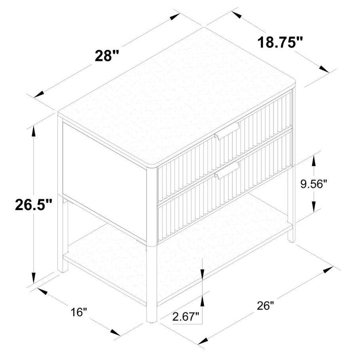 Zimmerlee - 2 - Drawer Side Table with Shelf - Rust Brown Side Table modern furniture Contempo Furniture