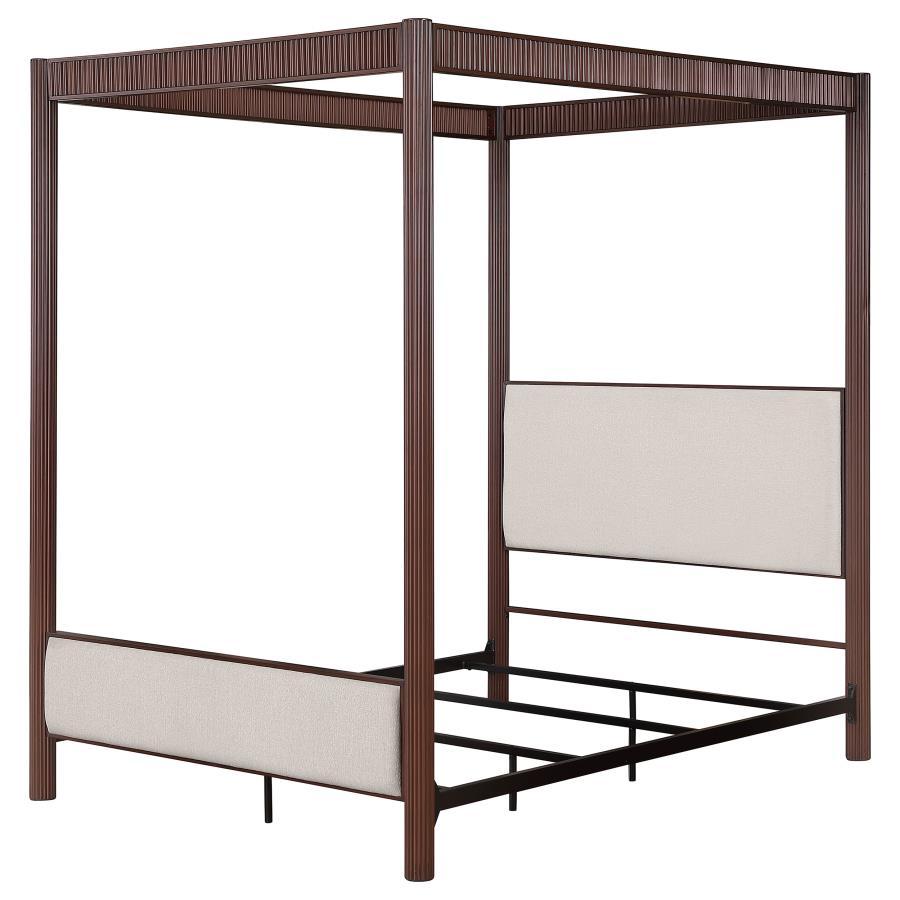 Zimmerlee - Metal Eastern King Canopy Bed - Rust Brown Canopy Bed modern furniture Contempo Furniture