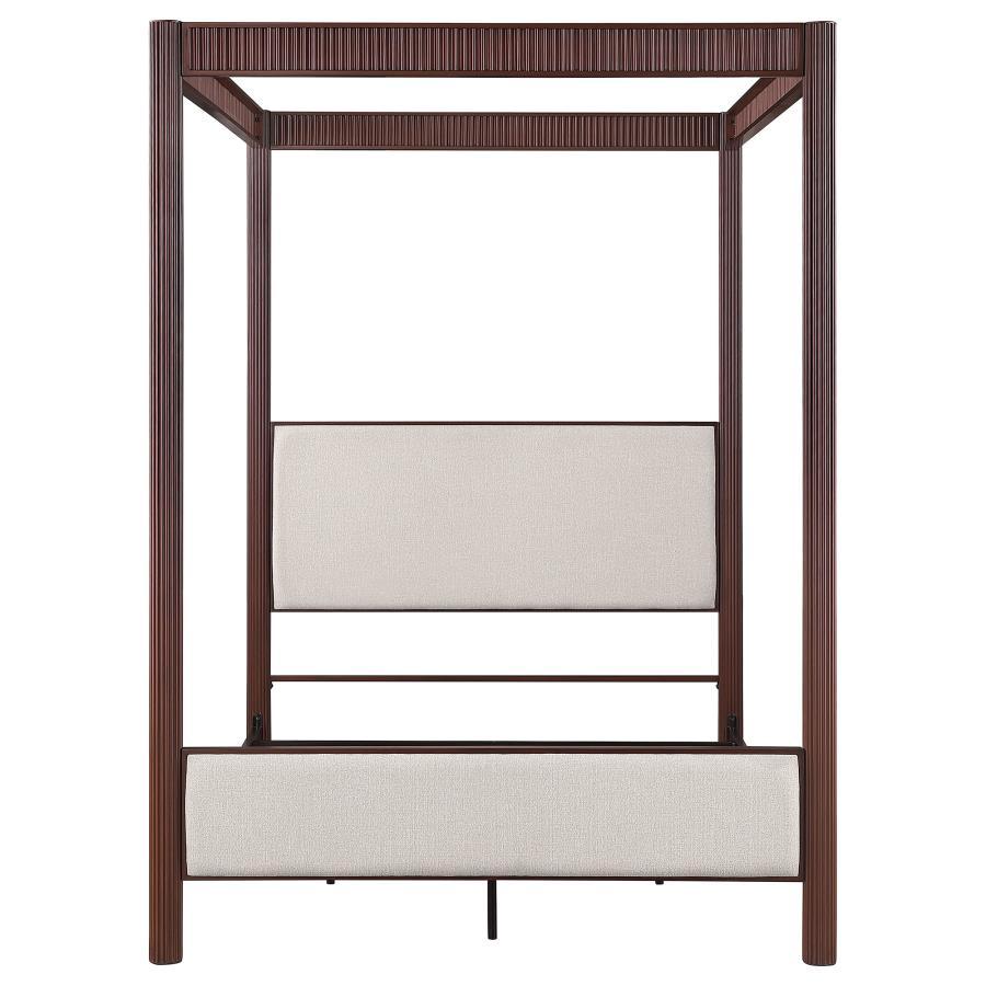 Zimmerlee - Metal Eastern King Canopy Bed - Rust Brown Canopy Bed modern furniture Contempo Furniture