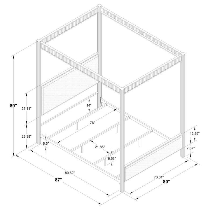 Zimmerlee - Metal Eastern King Canopy Bed - Rust Brown Canopy Bed modern furniture Contempo Furniture