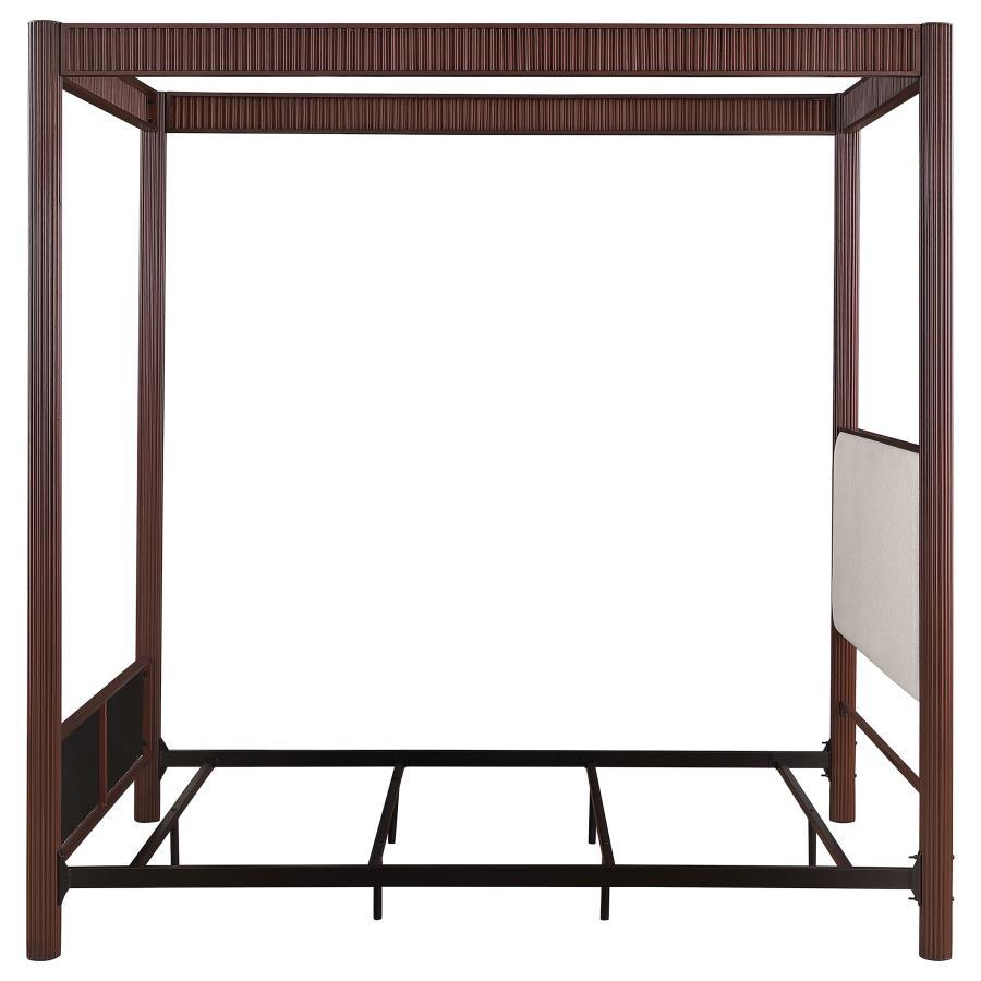 Zimmerlee - Metal Eastern King Canopy Bed - Rust Brown Canopy Bed modern furniture Contempo Furniture