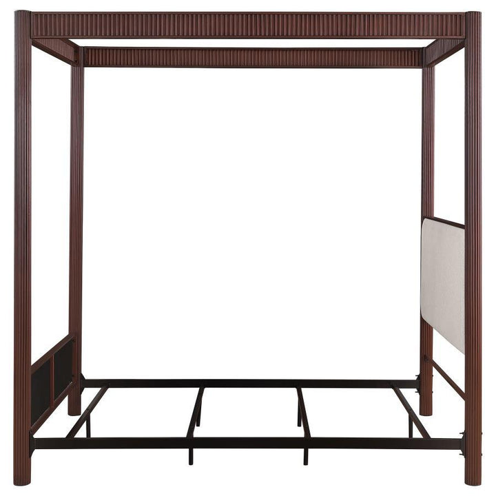 Zimmerlee - Metal Eastern King Canopy Bed - Rust Brown Canopy Bed modern furniture Contempo Furniture