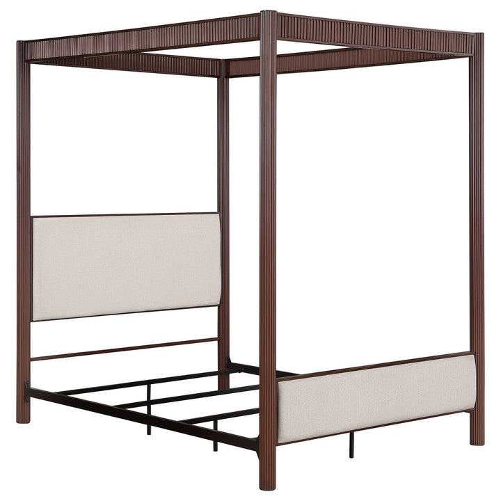 Zimmerlee - Metal Eastern King Canopy Bed - Rust Brown Canopy Bed modern furniture Contempo Furniture