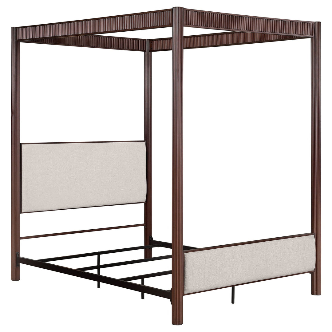 Zimmerlee - Metal Eastern King Canopy Bed - Rust Brown Canopy Bed modern furniture Contempo Furniture