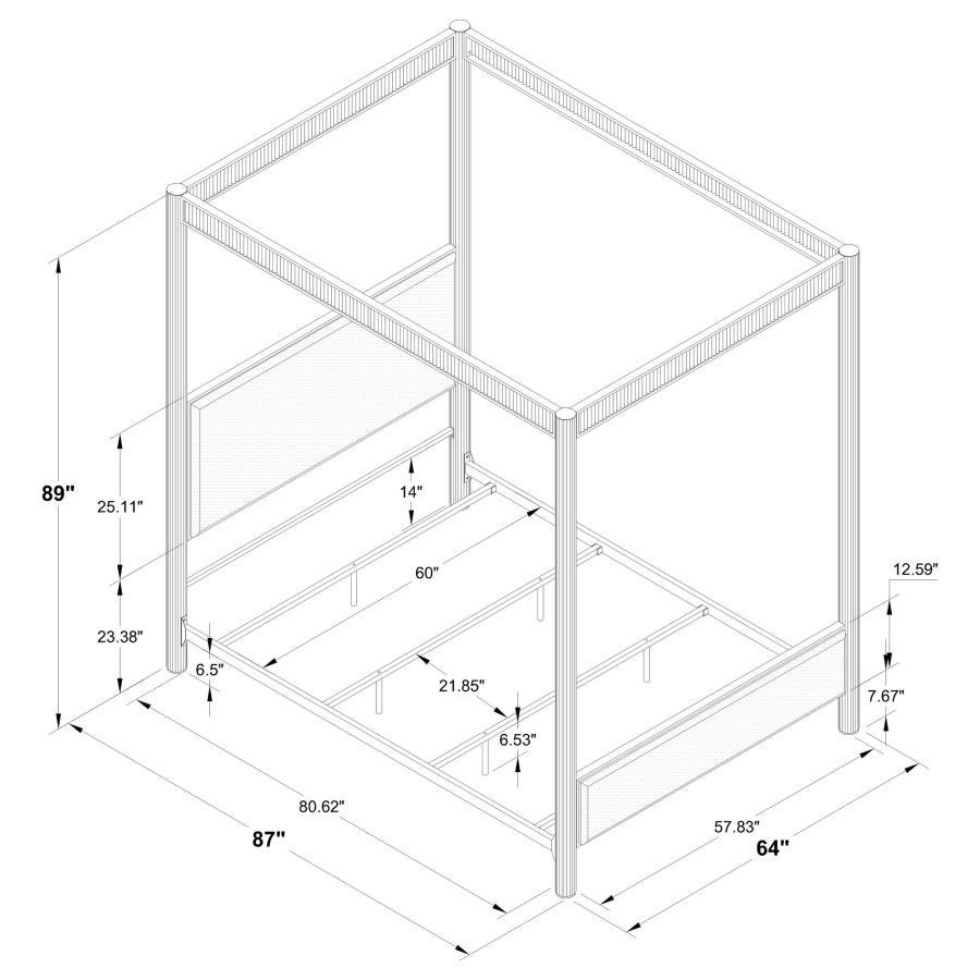 Zimmerlee - Metal Queen Canopy Bed - Rust Brown Canopy Bed modern furniture Contempo Furniture