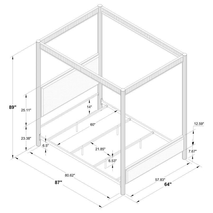 Zimmerlee - Metal Queen Canopy Bed - Rust Brown Canopy Bed modern furniture Contempo Furniture