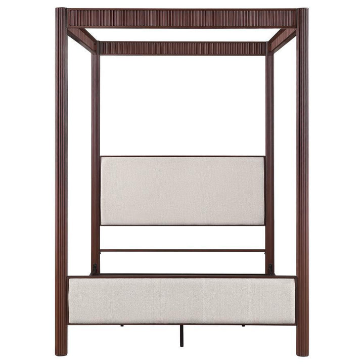 Zimmerlee - Metal Queen Canopy Bed - Rust Brown Canopy Bed modern furniture Contempo Furniture