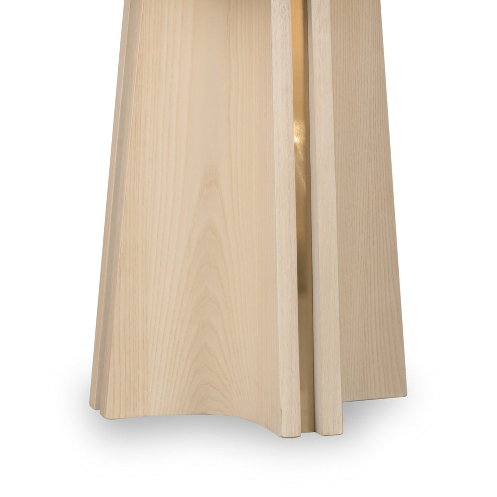 Zinnia Ash Wood Double Pedestal Dining Table in White Sand