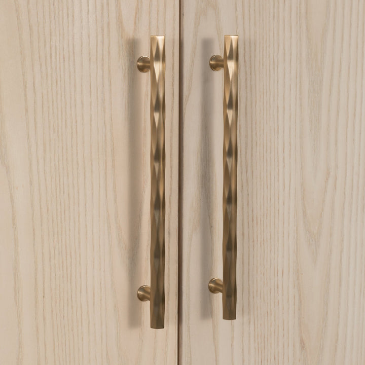 Zinnia Four Door Two Shelf Sideboard in White Sand Sideboard modern furniture Contempo Furniture