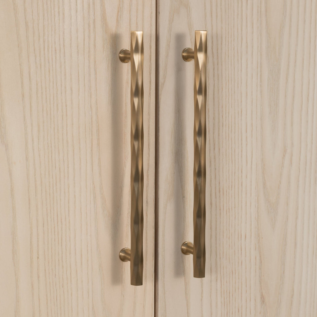 Zinnia Two Door Ash Wood Bar Cabinet in White Sand Sideboard modern furniture Contempo Furniture