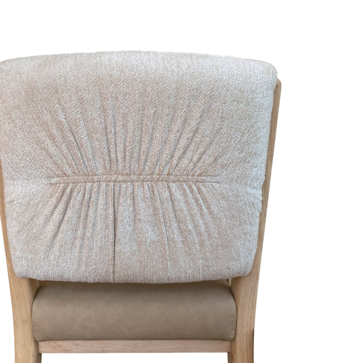 Zinnia Upholstered Dining Chair in White Sand, Buttermilk Leather and Dune Chenille (Set of 2) Chair modern furniture Contempo Furniture