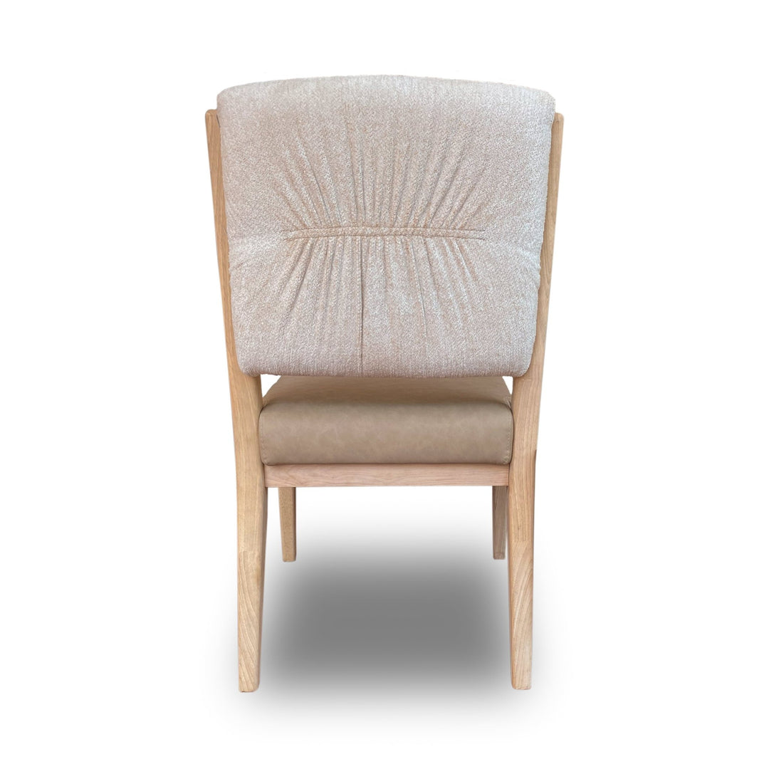 Zinnia Upholstered Dining Chair in White Sand, Buttermilk Leather and Dune Chenille (Set of 2) Chair modern furniture Contempo Furniture