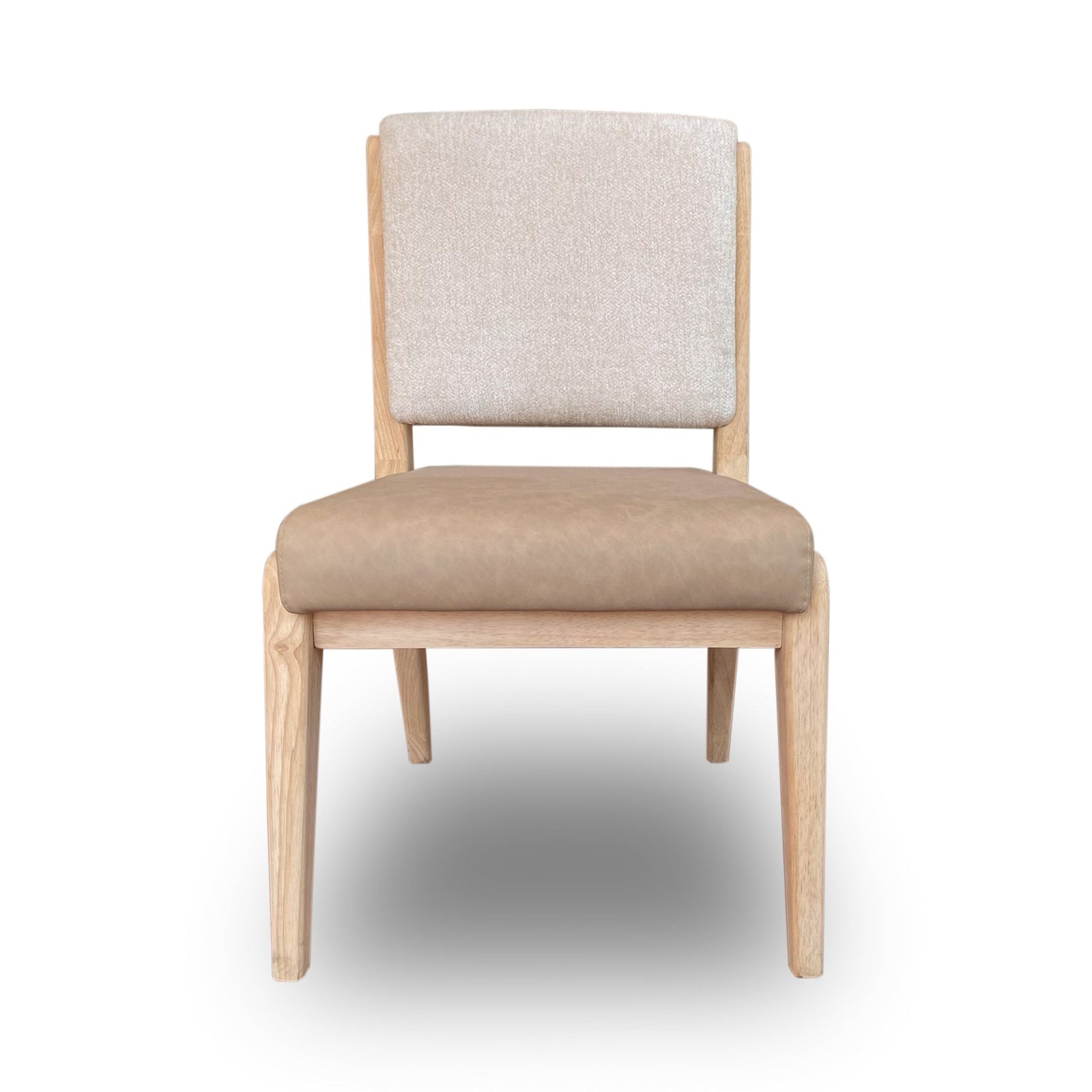 Zinnia Upholstered Dining Chair in White Sand, Buttermilk Leather and Dune Chenille (Set of 2) Chair modern furniture Contempo Furniture