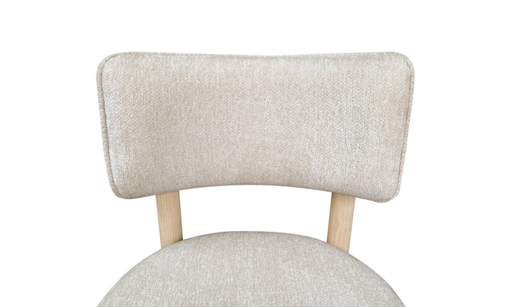 Zinnia Wood Back Dining Chair in White Sand and Dune Chenille (Set of 2) Chair modern furniture Contempo Furniture