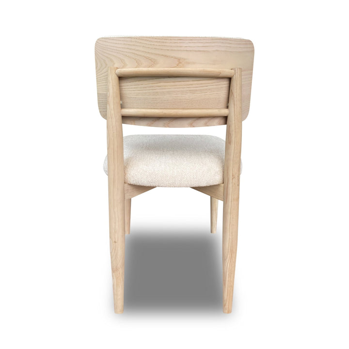 Zinnia Wood Back Dining Chair in White Sand and Dune Chenille (Set of 2) Chair modern furniture Contempo Furniture