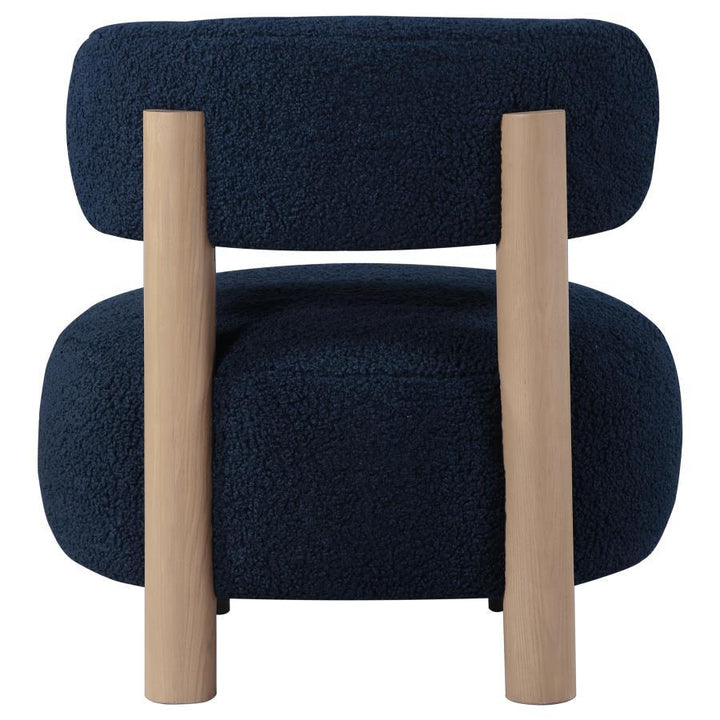 Zonie - Boucle Upholstered Barrel Back Accent Chair - Blue Accent Chair modern furniture Contempo Furniture