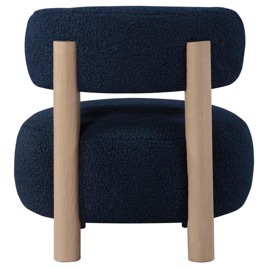 Zonie - Boucle Upholstered Barrel Back Accent Chair - Blue Accent Chair modern furniture Contempo Furniture