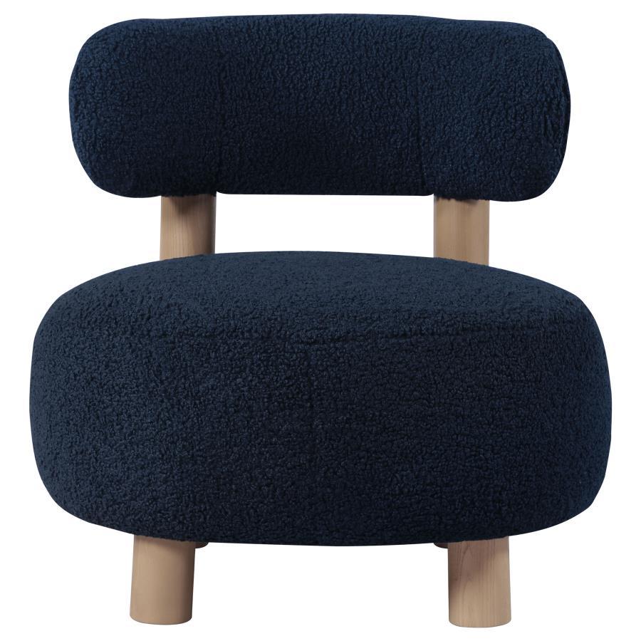 Zonie - Boucle Upholstered Barrel Back Accent Chair - Blue Accent Chair modern furniture Contempo Furniture