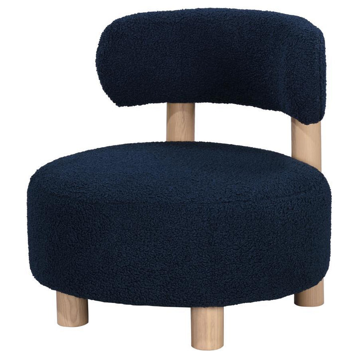 Zonie - Boucle Upholstered Barrel Back Accent Chair - Blue Accent Chair modern furniture Contempo Furniture