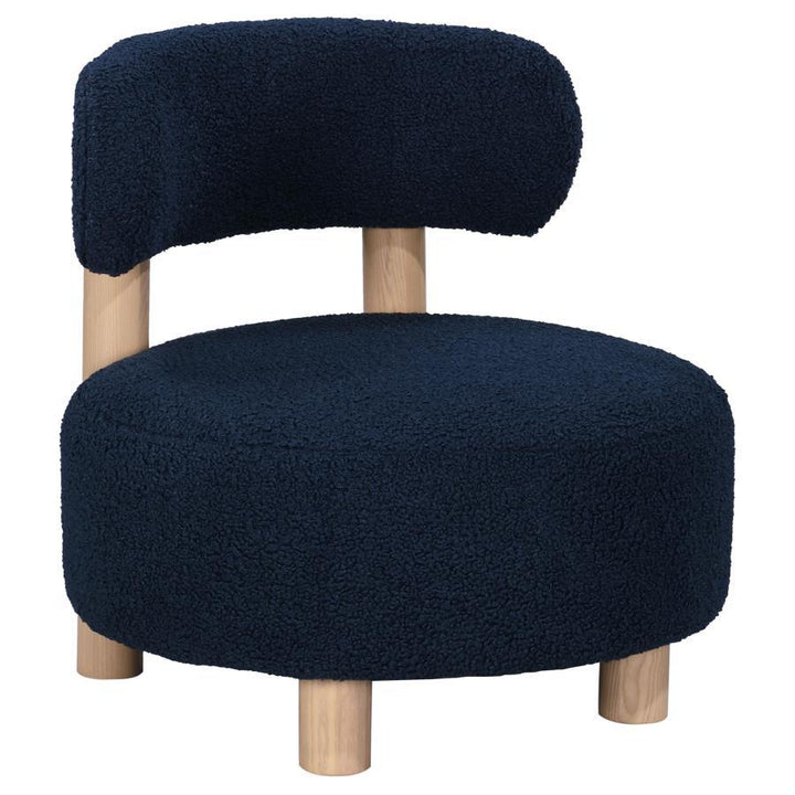 Zonie - Boucle Upholstered Barrel Back Accent Chair - Blue Accent Chair modern furniture Contempo Furniture