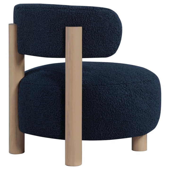 Zonie - Boucle Upholstered Barrel Back Accent Chair - Blue Accent Chair modern furniture Contempo Furniture