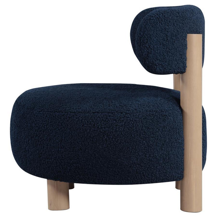 Zonie - Boucle Upholstered Barrel Back Accent Chair - Blue Accent Chair modern furniture Contempo Furniture