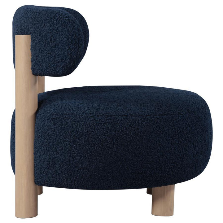 Zonie - Boucle Upholstered Barrel Back Accent Chair - Blue Accent Chair modern furniture Contempo Furniture
