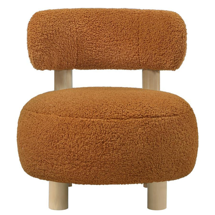 Zonie - Boucle Upholstered Barrel Back Accent Chair - Orange Accent Chair modern furniture Contempo Furniture