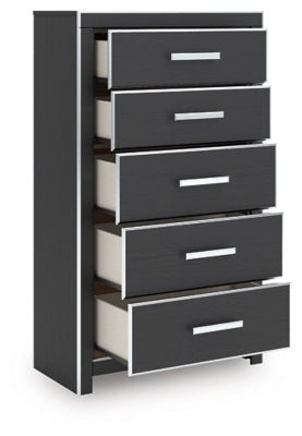 Zuraleus Chest of Drawers - Black Accent Chest modern furniture Contempo Furniture