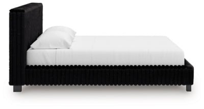 Zuraleus King Upholstered Bed - Black Upholstered Bed modern furniture Contempo Furniture