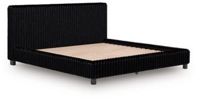 Zuraleus King Upholstered Bed - Black Upholstered Bed modern furniture Contempo Furniture