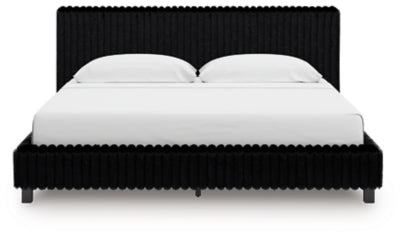Zuraleus King Upholstered Bed - Black Upholstered Bed modern furniture Contempo Furniture