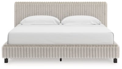 Zuraleus King Upholstered Bed - White Upholstered Bed modern furniture Contempo Furniture