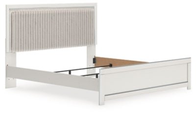 Zuraleus King Upholstered Panel Bed - White Panel Bed modern furniture Contempo Furniture