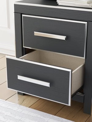 Zuraleus Nightstand - Black Nightstand w/ Charging Station modern furniture Contempo Furniture