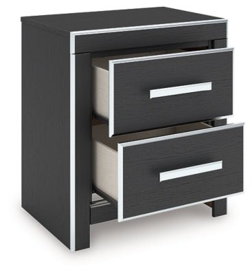 Zuraleus Nightstand - Black Nightstand w/ Charging Station modern furniture Contempo Furniture