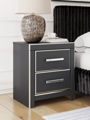 Zuraleus Nightstand - Black Nightstand w/ Charging Station modern furniture Contempo Furniture