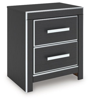 Zuraleus Nightstand - Black Nightstand w/ Charging Station modern furniture Contempo Furniture