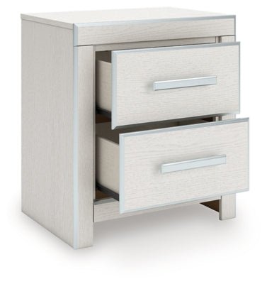 Zuraleus Nightstand - White Nightstand w/ Charging Station modern furniture Contempo Furniture