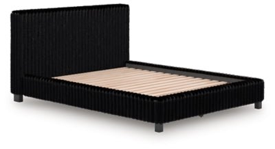 Zuraleus Queen Upholstered Bed - Black Upholstered Bed modern furniture Contempo Furniture