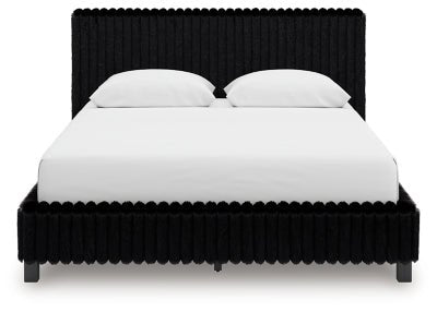 Zuraleus Queen Upholstered Bed - Black Upholstered Bed modern furniture Contempo Furniture